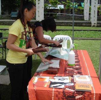 Block printing in Hilo